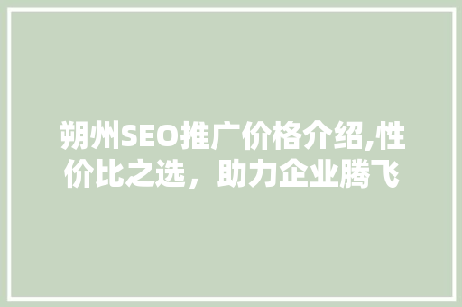 朔州SEO推广价格介绍,性价比之选，助力企业腾飞  第1张