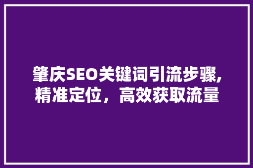肇庆SEO关键词引流步骤,精准定位，高效获取流量  第1张