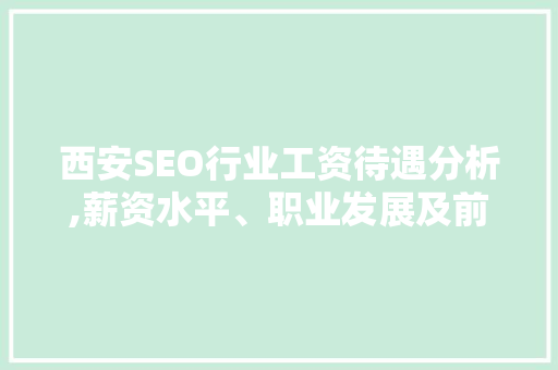 西安SEO行业工资待遇分析,薪资水平、职业发展及前景展望