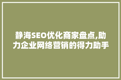 静海SEO优化商家盘点,助力企业网络营销的得力助手  第1张