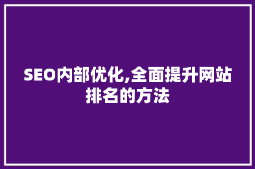 SEO内部优化,全面提升网站排名的方法