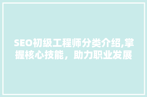 SEO初级工程师分类介绍,掌握核心技能，助力职业发展