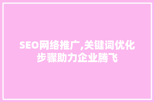 SEO网络推广,关键词优化步骤助力企业腾飞