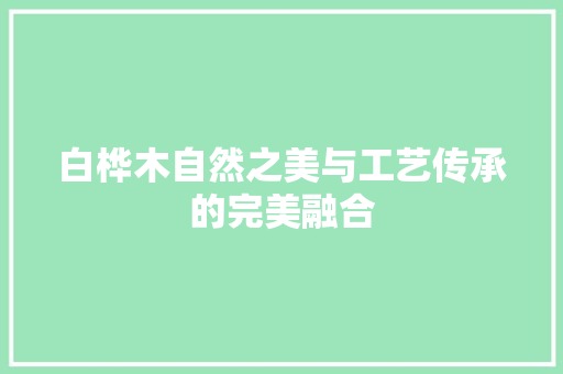白桦木自然之美与工艺传承的完美融合  第1张