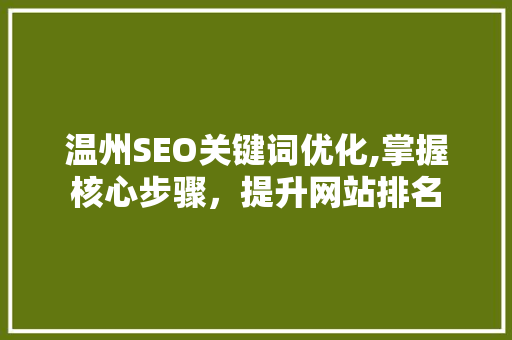 温州SEO关键词优化,掌握核心步骤，提升网站排名