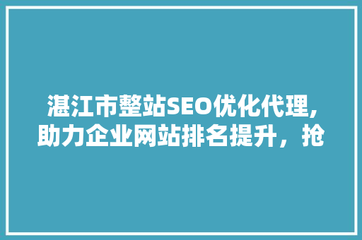 湛江市整站SEO优化代理,助力企业网站排名提升，抢占市场先机