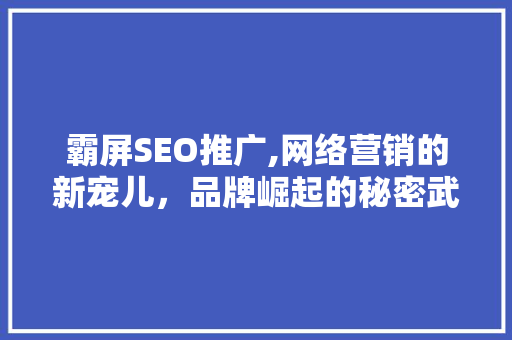 霸屏SEO推广,网络营销的新宠儿，品牌崛起的秘密武器