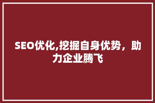 SEO优化,挖掘自身优势，助力企业腾飞