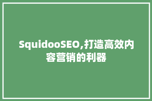 SquidooSEO,打造高效内容营销的利器  第1张