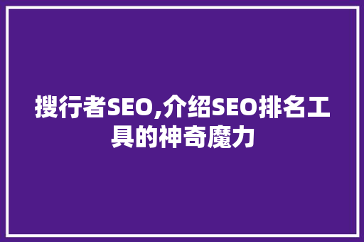 搜行者SEO,介绍SEO排名工具的神奇魔力