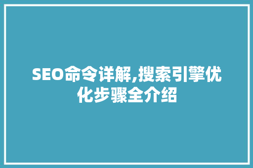 SEO命令详解,搜索引擎优化步骤全介绍