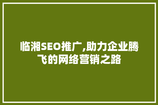 临湘SEO推广,助力企业腾飞的网络营销之路  第1张