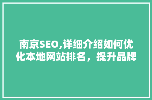 南京SEO,详细介绍如何优化本地网站排名，提升品牌影响力