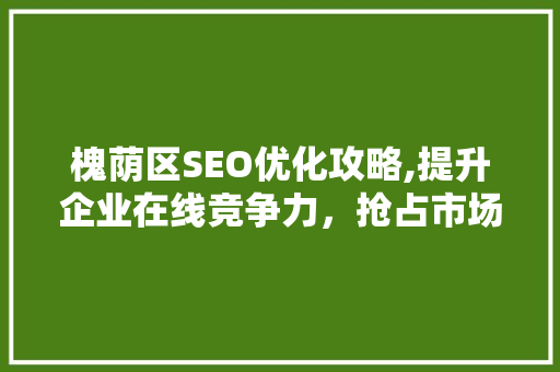 槐荫区SEO优化攻略,提升企业在线竞争力，抢占市场先机  第1张