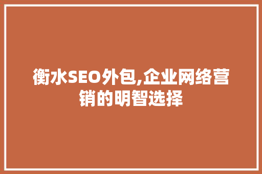 衡水SEO外包,企业网络营销的明智选择