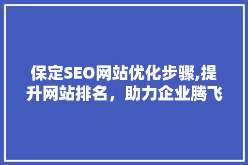 保定SEO网站优化步骤,提升网站排名，助力企业腾飞