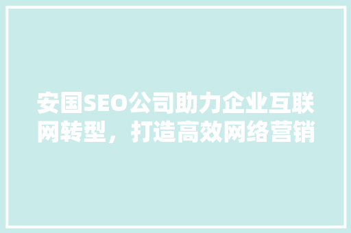 安国SEO公司助力企业互联网转型，打造高效网络营销步骤