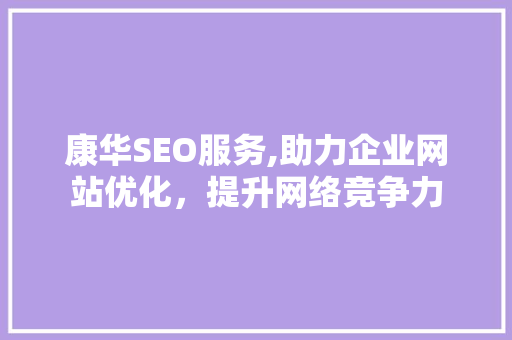康华SEO服务,助力企业网站优化，提升网络竞争力