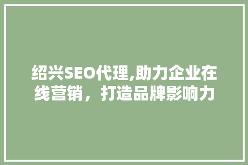 绍兴SEO代理,助力企业在线营销，打造品牌影响力