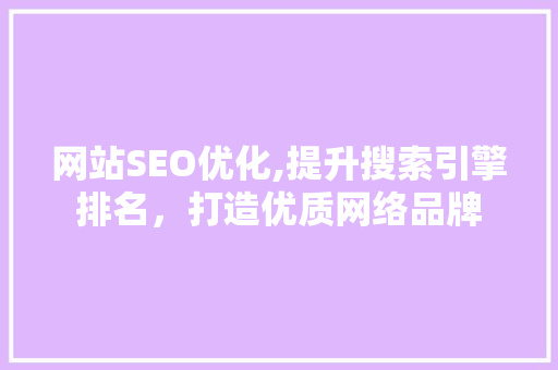 网站SEO优化,提升搜索引擎排名，打造优质网络品牌