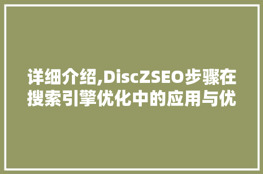 详细介绍,DiscZSEO步骤在搜索引擎优化中的应用与优势
