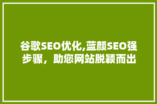 谷歌SEO优化,蓝颜SEO强步骤，助您网站脱颖而出