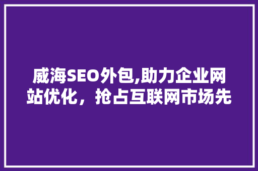 威海SEO外包,助力企业网站优化，抢占互联网市场先机  第1张