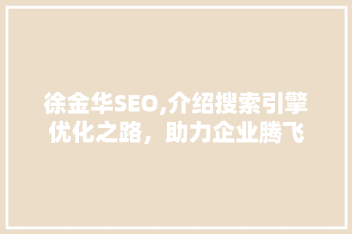 徐金华SEO,介绍搜索引擎优化之路，助力企业腾飞