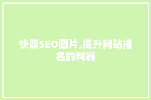 快照SEO图片,提升网站排名的利器