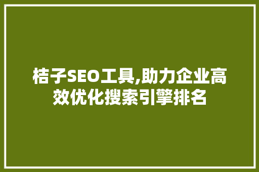 桔子SEO工具,助力企业高效优化搜索引擎排名