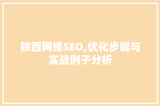 陕西网络SEO,优化步骤与实战例子分析