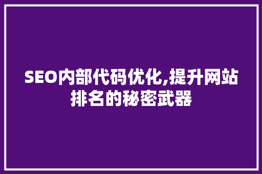 SEO内部代码优化,提升网站排名的秘密武器