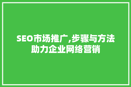 SEO市场推广,步骤与方法助力企业网络营销