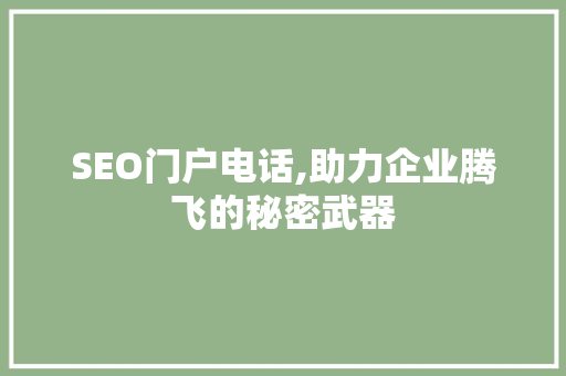 SEO门户电话,助力企业腾飞的秘密武器
