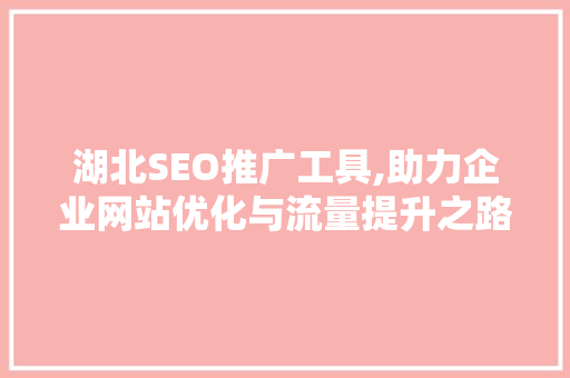 湖北SEO推广工具,助力企业网站优化与流量提升之路
