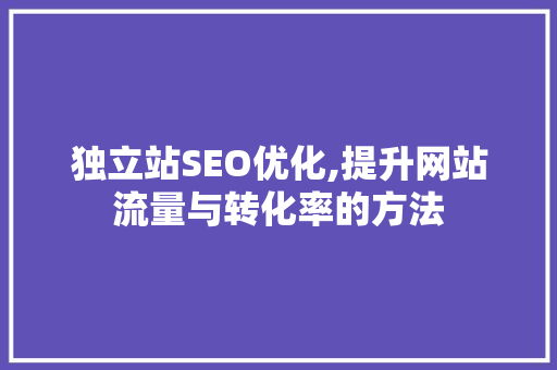 独立站SEO优化,提升网站流量与转化率的方法