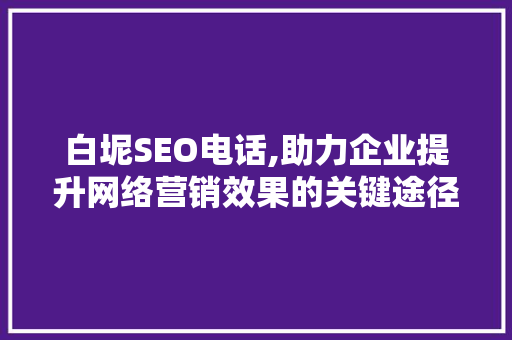 白坭SEO电话,助力企业提升网络营销效果的关键途径