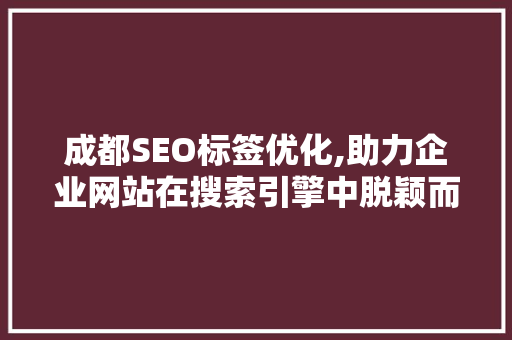 成都SEO标签优化,助力企业网站在搜索引擎中脱颖而出  第1张
