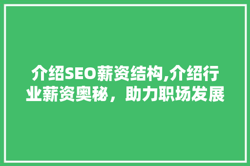 介绍SEO薪资结构,介绍行业薪资奥秘，助力职场发展