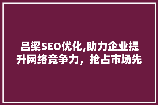 吕梁SEO优化,助力企业提升网络竞争力，抢占市场先机