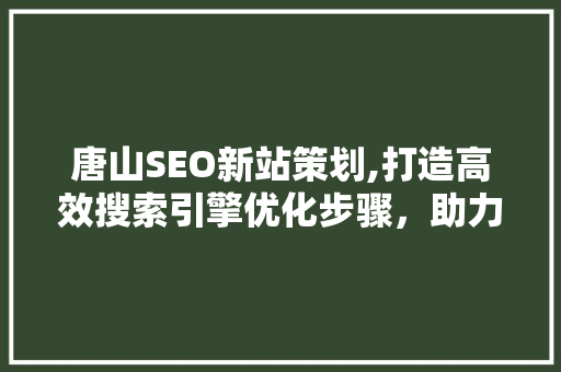 唐山SEO新站策划,打造高效搜索引擎优化步骤，助力企业腾飞
