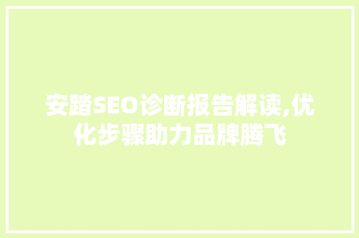 安踏SEO诊断报告解读,优化步骤助力品牌腾飞