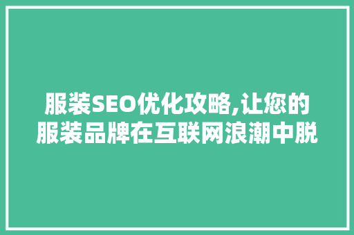 服装SEO优化攻略,让您的服装品牌在互联网浪潮中脱颖而出