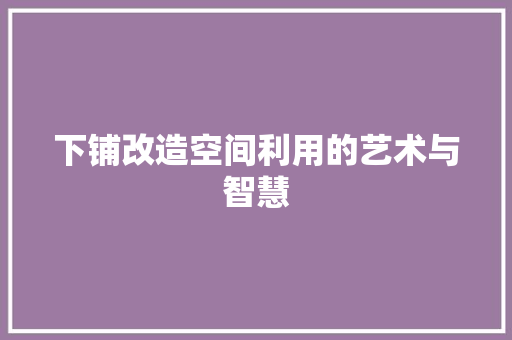 下铺改造空间利用的艺术与智慧