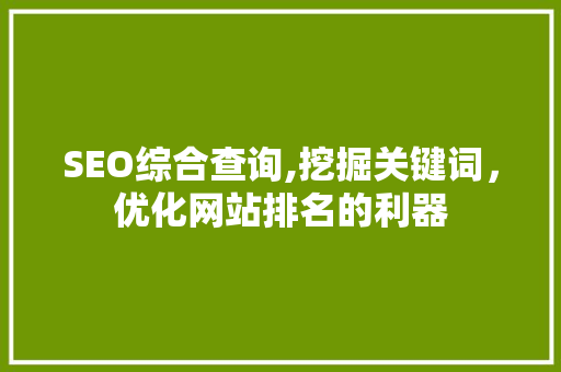 SEO综合查询,挖掘关键词，优化网站排名的利器