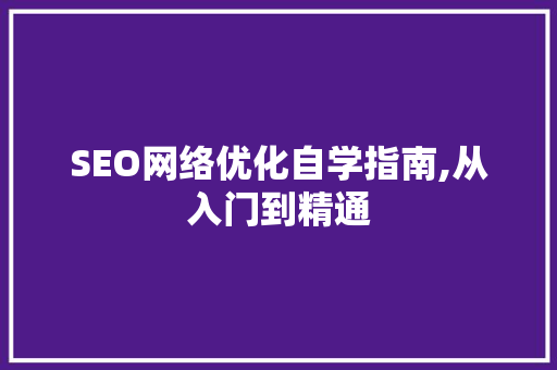 SEO网络优化自学指南,从入门到精通