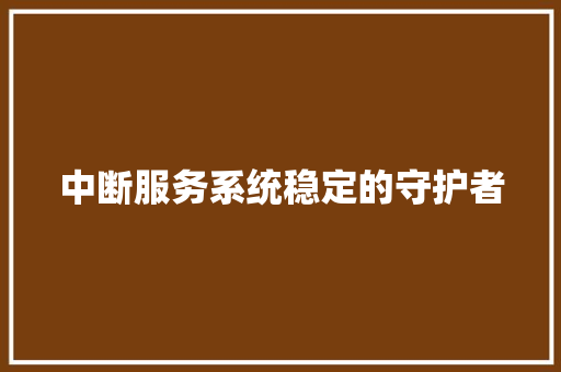 中断服务系统稳定的守护者