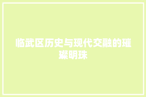 临武区历史与现代交融的璀璨明珠  第1张