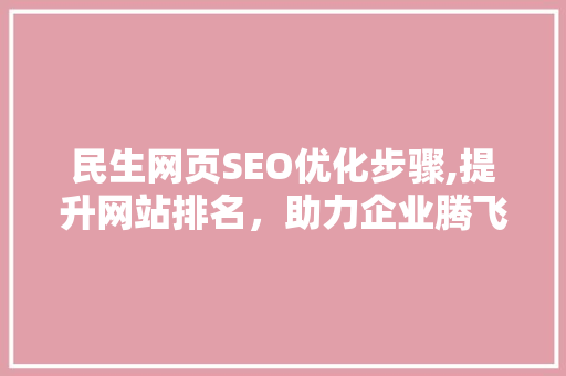 民生网页SEO优化步骤,提升网站排名，助力企业腾飞