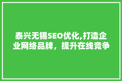 泰兴无锡SEO优化,打造企业网络品牌，提升在线竞争力